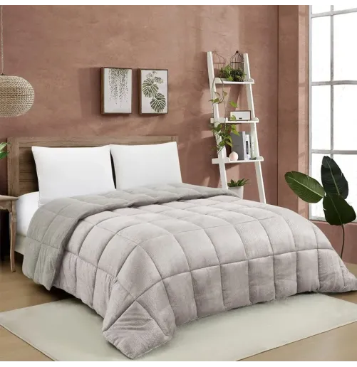 ΚΟΥΒΕΡΤΟΠΑΠΛΩΜΑ ΥΠΕΡΔΙΠΛΟ SHELBY GREIGE (220X240)