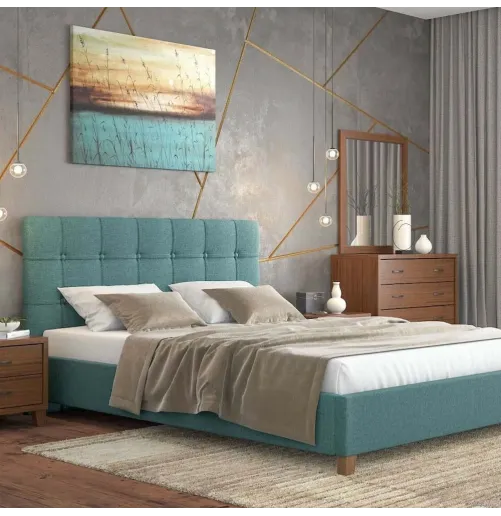 Κρεβάτι Νο64 Διπλό Υφασμάτινο (160x200cm) - Ελληνικής Κατασκευής