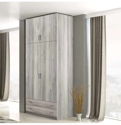 Δίφυλλη Ντουλάπα Ρούχων με Πατάρι 102x60x233cm - Ελληνικής Κατασκευής