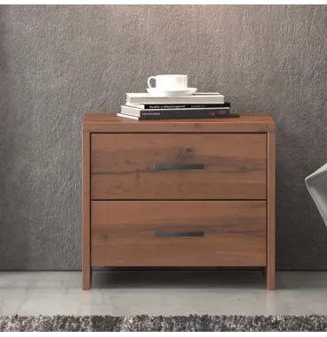 Κομοδίνο με 2 Συρτάρια Νο4 Καρυδί 50x35x44εκ.