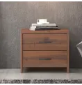 Κομοδίνο με 2 Συρτάρια Νο4 Ξύλινο Καρυδί 50x35x44εκ.