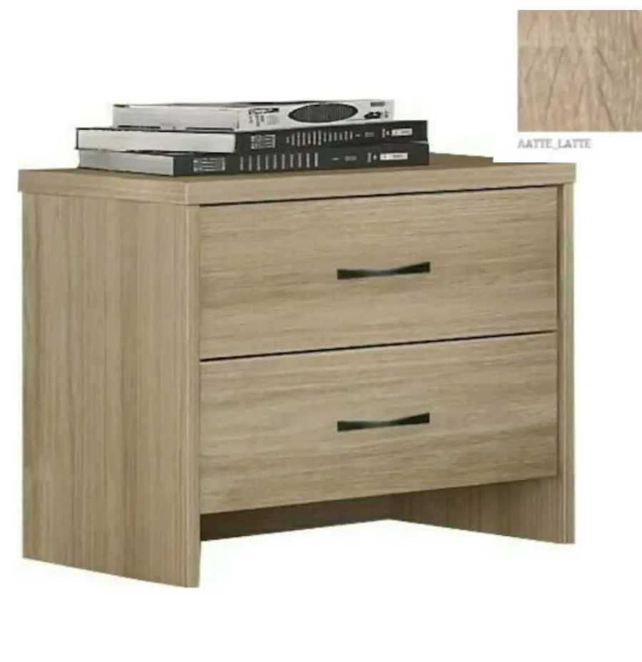 Κομοδίνο με 2 Συρτάρια Νο4 Ξύλινο Λαττέ 50x35x44εκ.